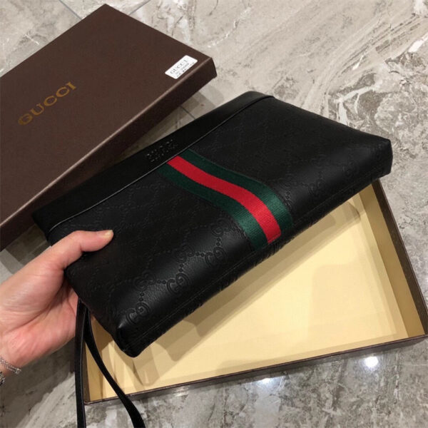 gucci ハンドバッグ メンズ バッグ ハイブランド クラッチ バッグ メンズ 人気 グッチ コピー ハイ ブランド お 手頃 プレゼント メンズ ストラップ 付き クラッチ バッグ - 画像 (4)