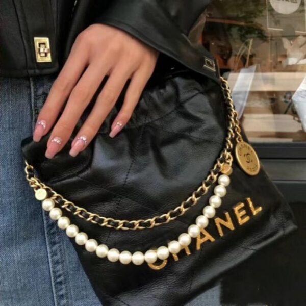 chanel22 ミニ シャネル ミニ ハンドバッグ パール チェーン バッグ トート バッグ チェーン ハイ ブランド 女性 バッグ 人気 30 代 キルティング チェーン バッグ シャネル 偽物 - 画像 (4)